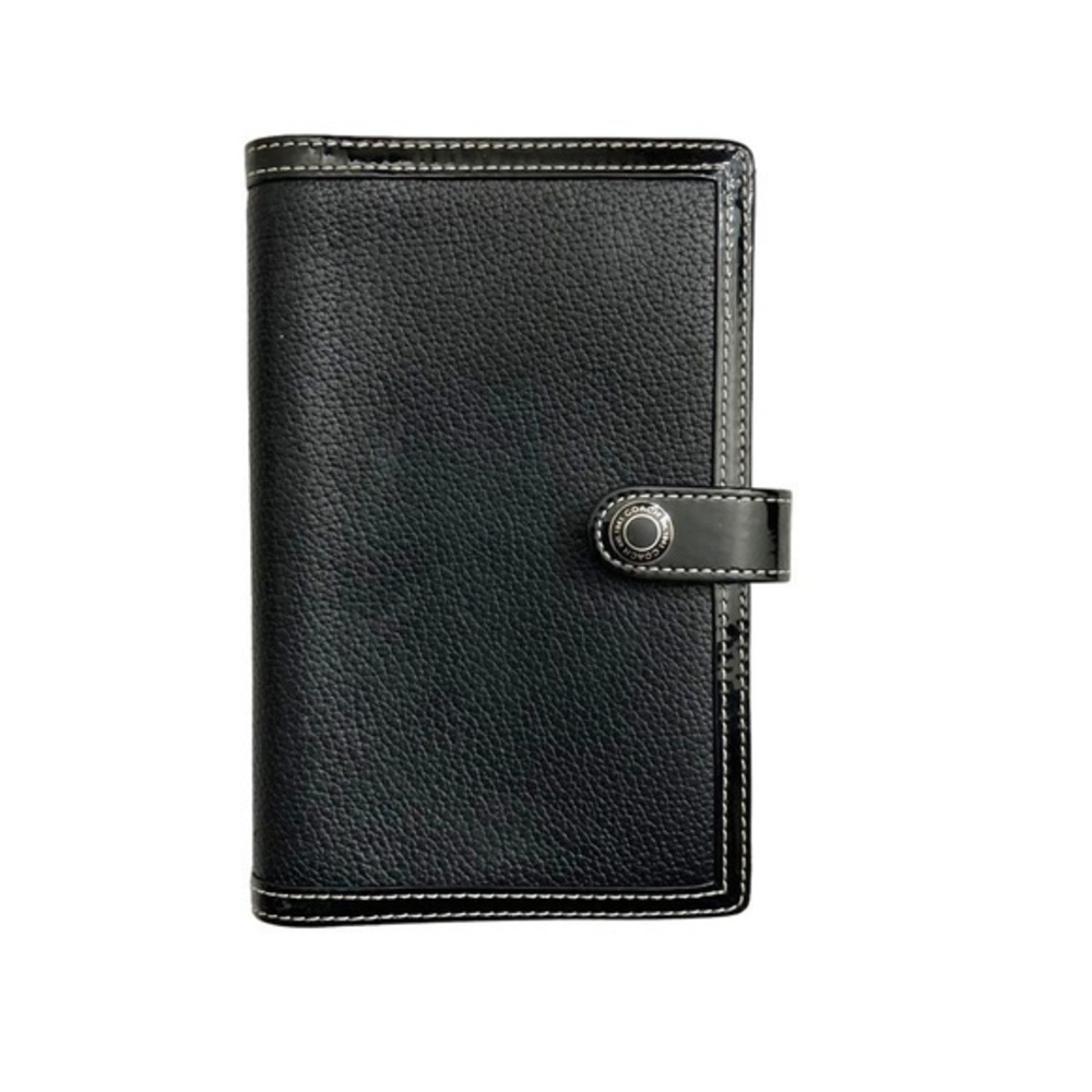 Coach black leather small portfolio